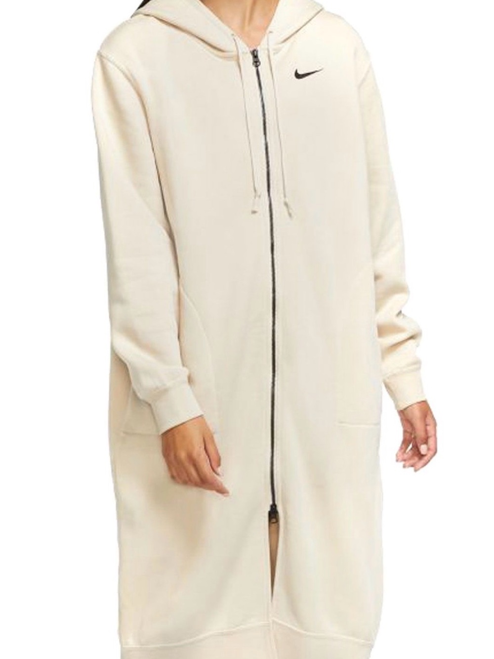 Nike Cream Hooded Full-Zip Long Hooded Sweatshirt